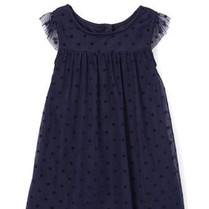 Cotton Dress w/ Polka Dot Tulle Overlay & Bloomers